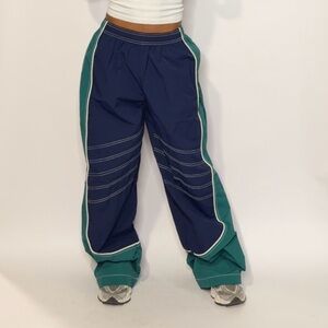BDG Navy and Teal Moto Track Pants